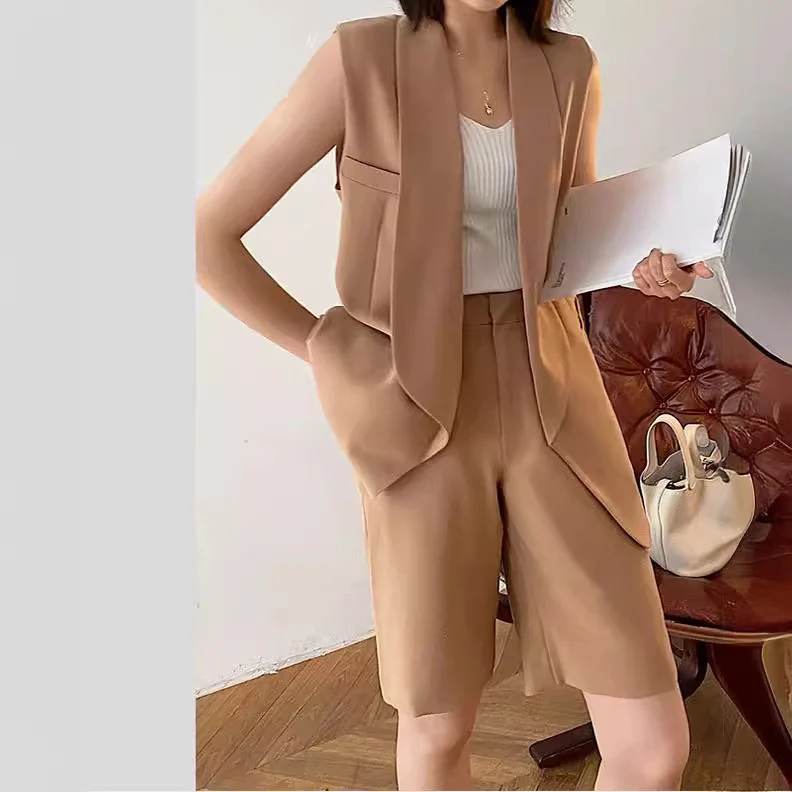 Damen Modische Weste und Shorts Set Nord Taschen