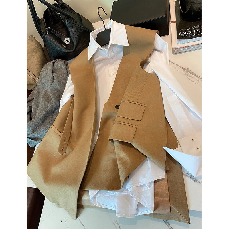 Damen Modische Weste mit Hemd Nord Taschen