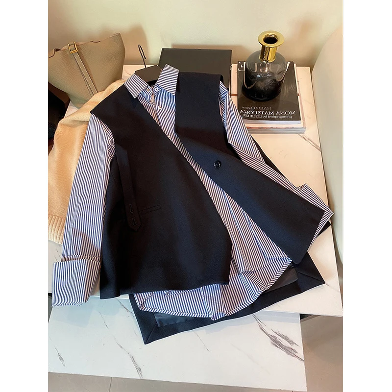 Damen Modische Weste mit Hemd Nord Taschen