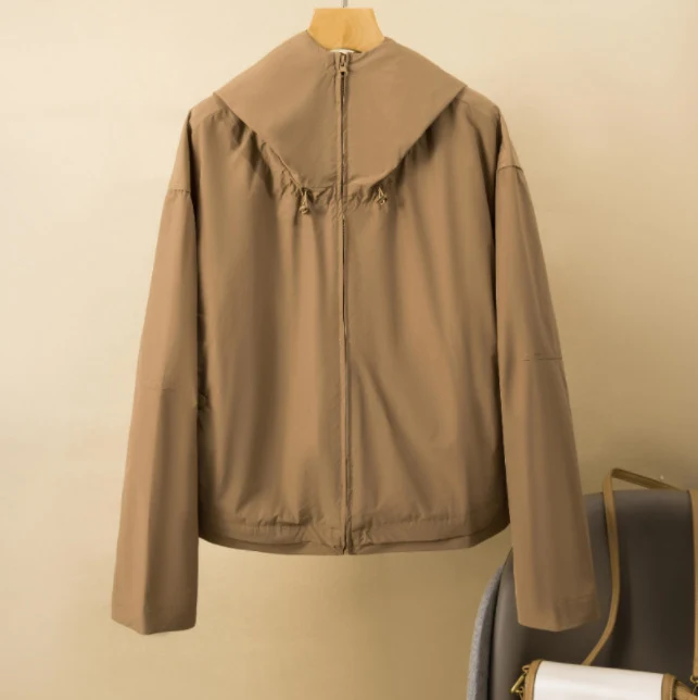 Damen Leichte wasserabweisende Kapuzenjacke Nord Taschen