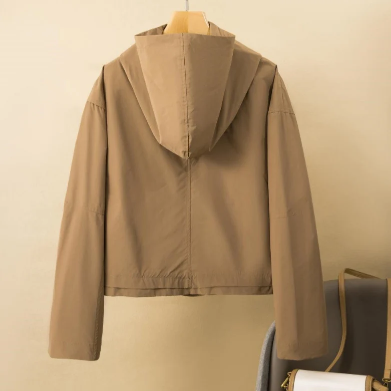 Damen Leichte wasserabweisende Kapuzenjacke Nord Taschen