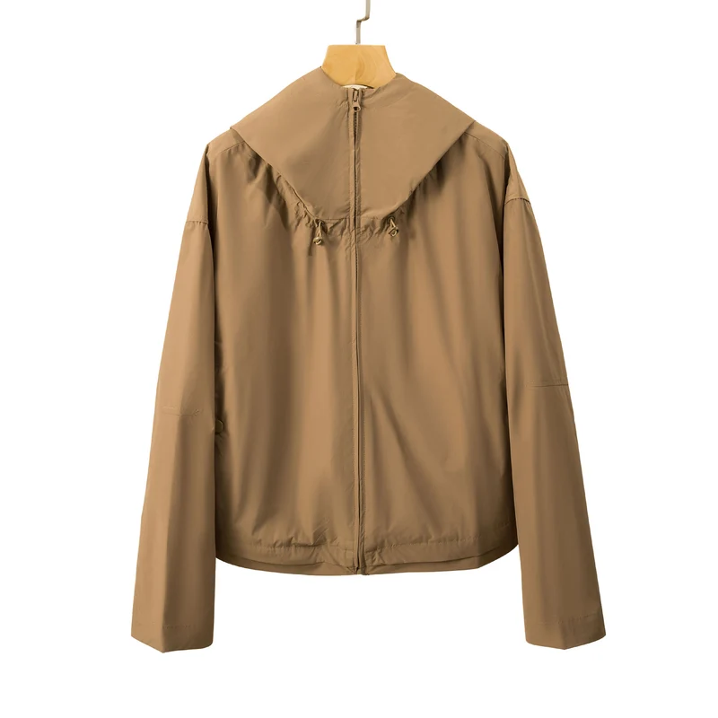 Damen Leichte wasserabweisende Kapuzenjacke Nord Taschen