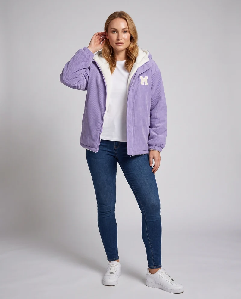 Damen Fleece gefütterte Cordjacke Nord Taschen