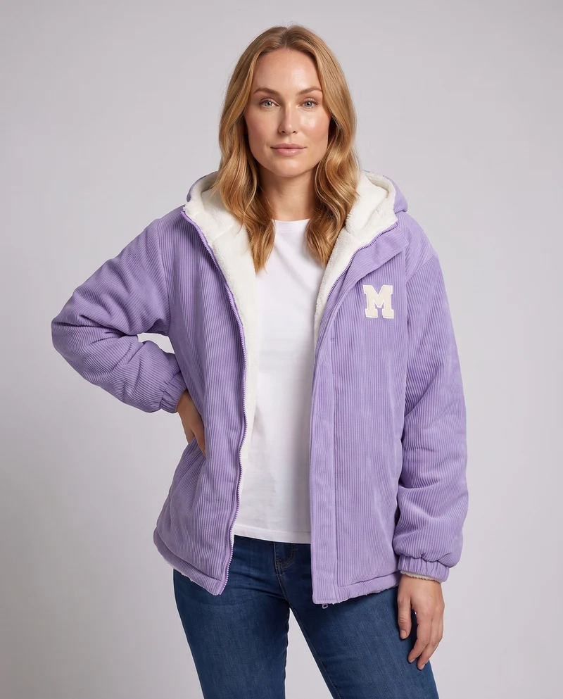 Damen Fleece gefütterte Cordjacke Nord Taschen