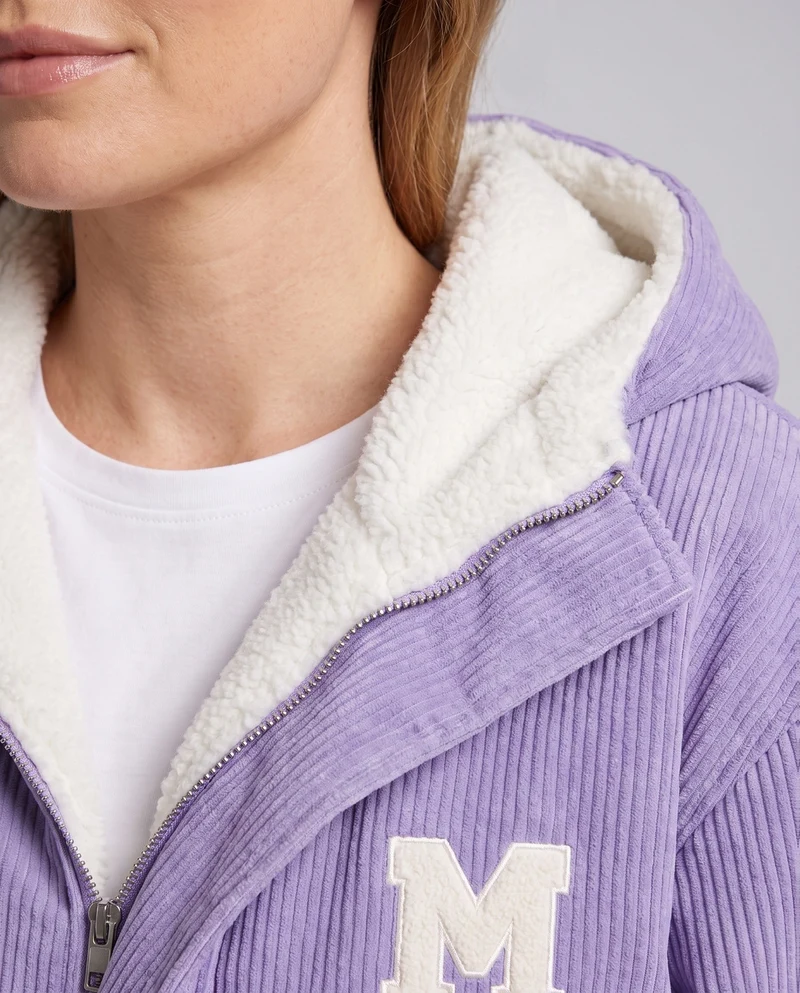 Damen Fleece gefütterte Cordjacke Nord Taschen