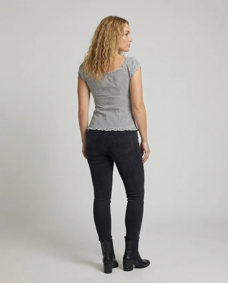 Damen Carmenbluse mit Puffärmeln