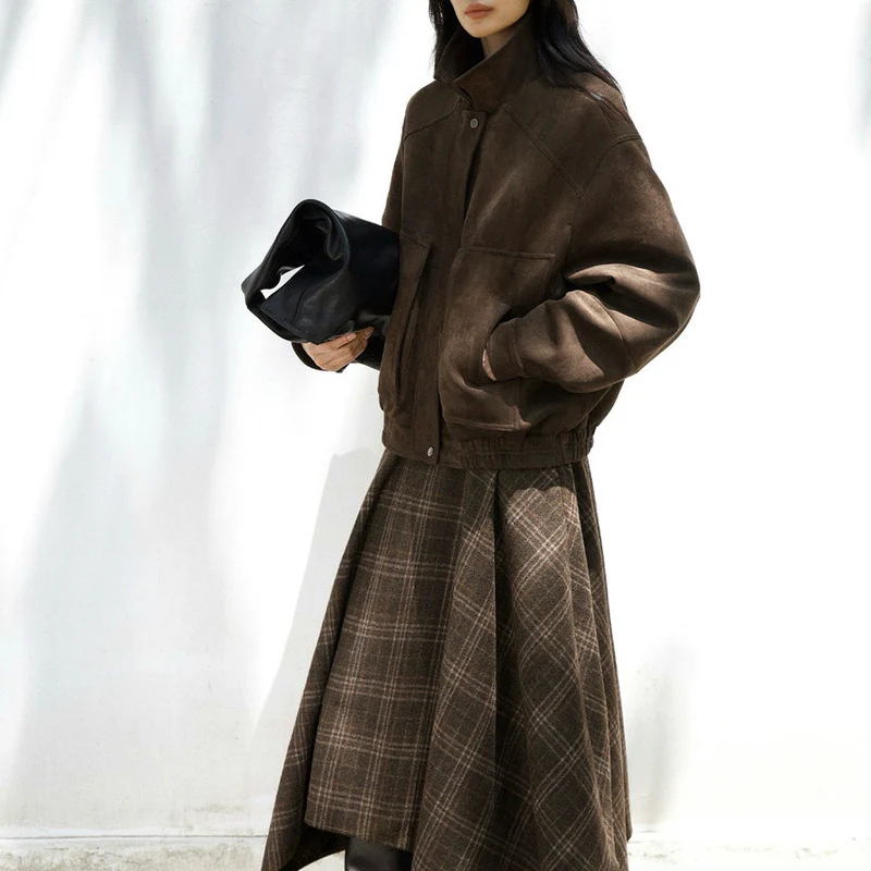 Damen Modische Oversized-Jacke Nord Taschen