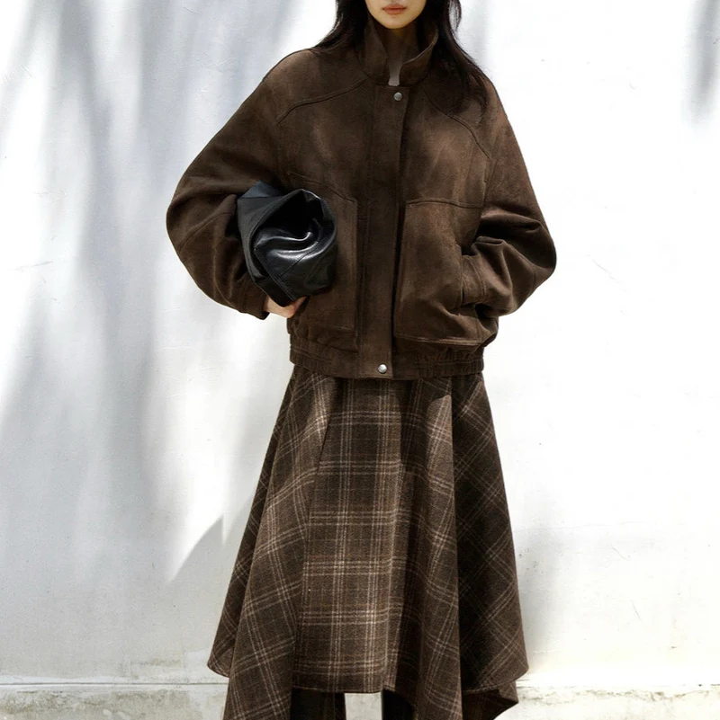 Damen Modische Oversized-Jacke Nord Taschen