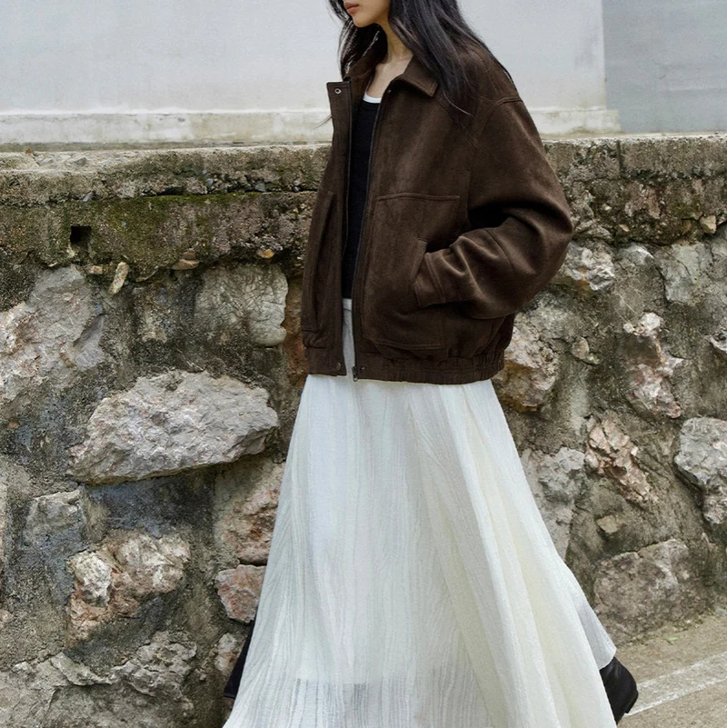 Damen Modische Oversized-Jacke Nord Taschen