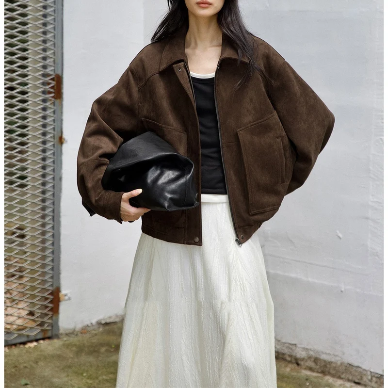 Damen Modische Oversized-Jacke Nord Taschen