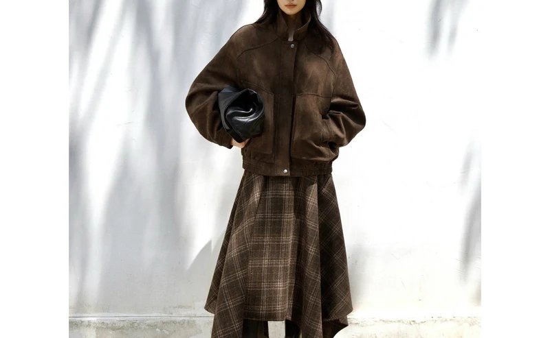 Damen Modische Oversized-Jacke Nord Taschen