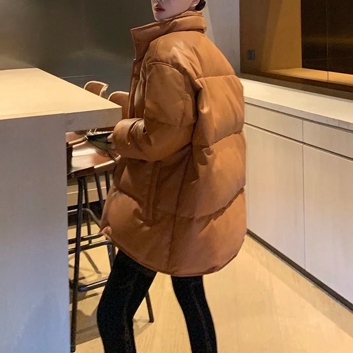 Damen Modische Oversized Daunenjacke Nord Taschen