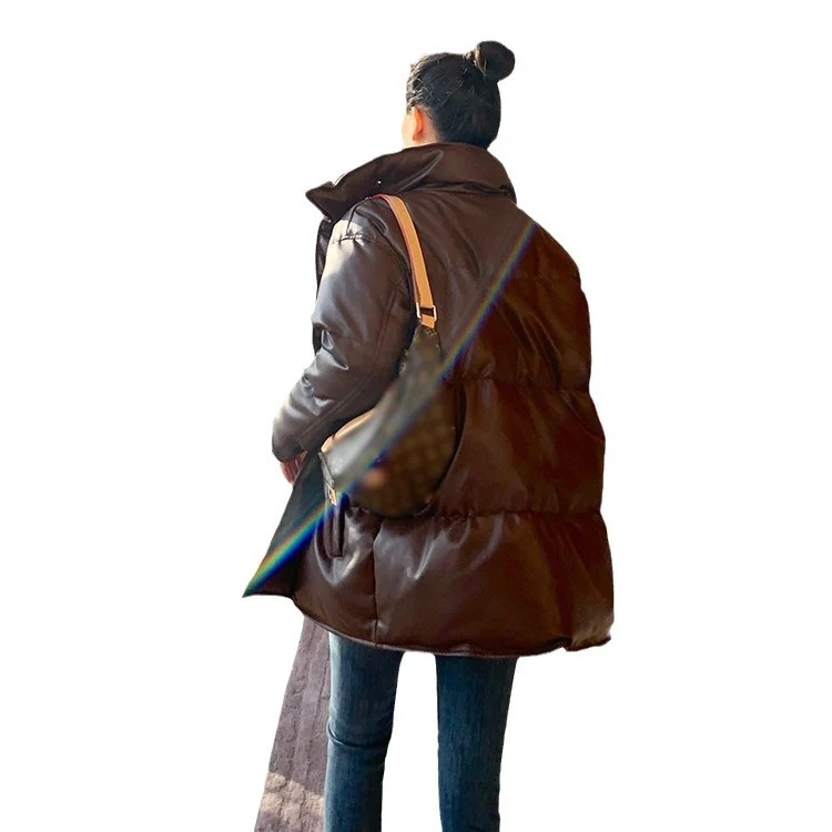 Damen Modische Oversized Daunenjacke Nord Taschen