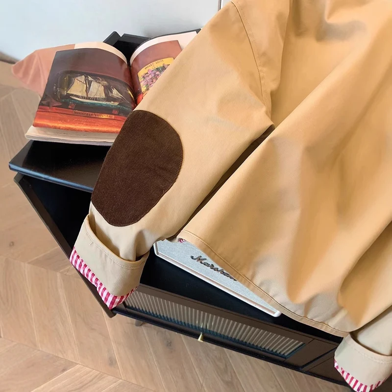 Damen Modische Utility-Jacke mit Samtkragen Nord Taschen