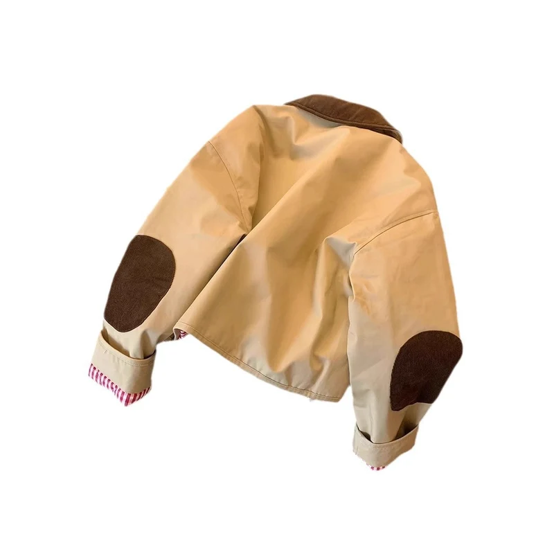 Damen Modische Utility-Jacke mit Samtkragen Nord Taschen