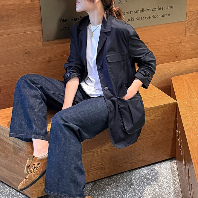 Damen Modische Utility-Jacke mit praktischen Taschen Nord Taschen