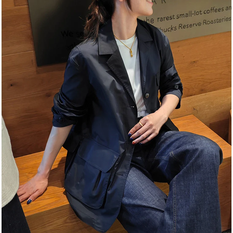 Damen Modische Utility-Jacke mit praktischen Taschen Nord Taschen