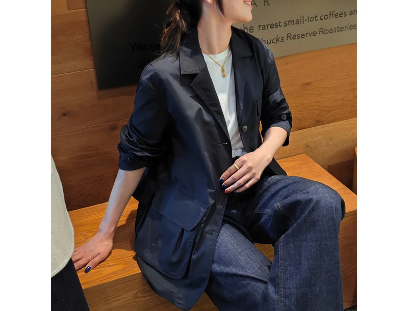 Damen Modische Utility-Jacke mit praktischen Taschen Nord Taschen