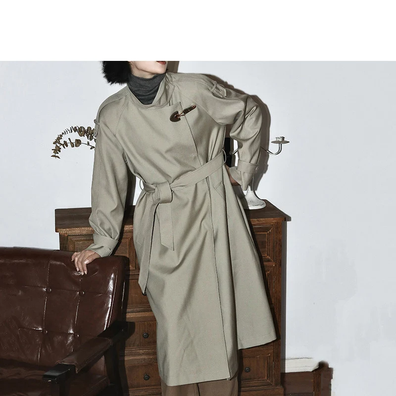 Damen Modische Utility-Jacke mit hohem Kragen Nord Taschen