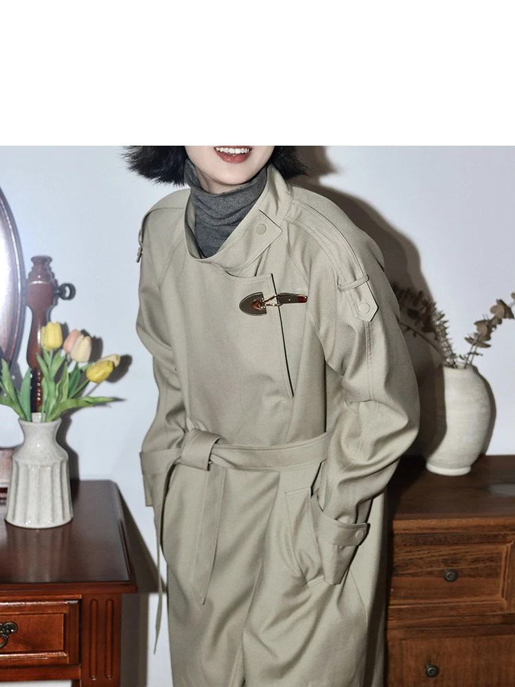 Damen Modische Utility-Jacke mit hohem Kragen Nord Taschen
