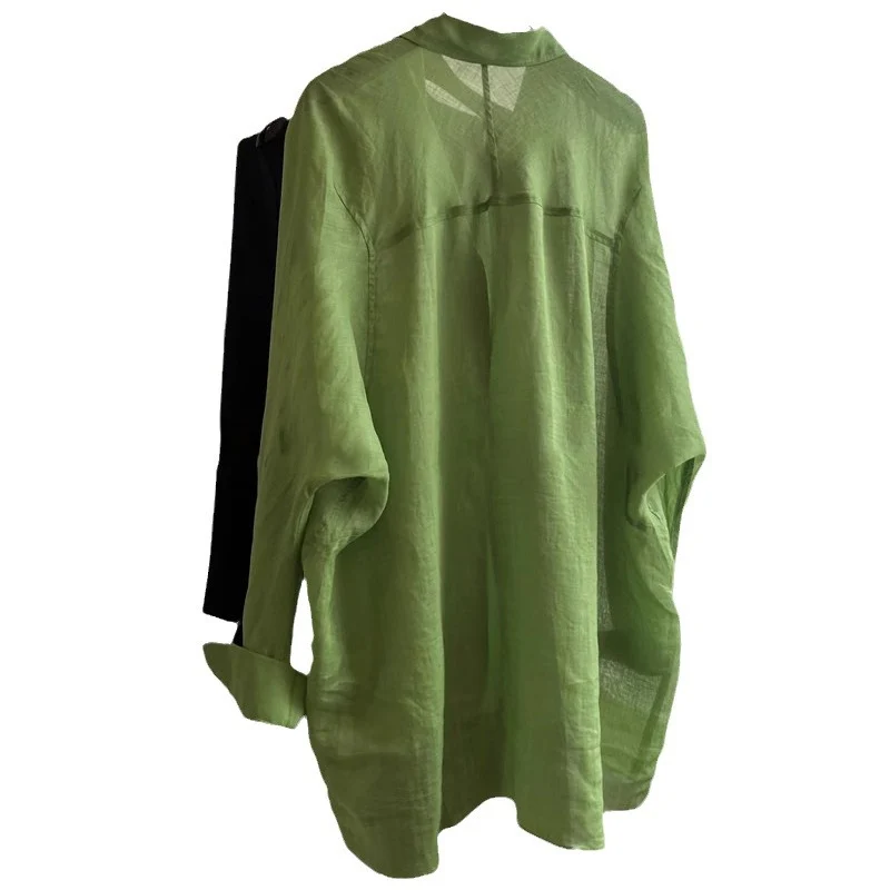 Damen Leichte und luftige Bluse aus reinem Leinen Nord Taschen