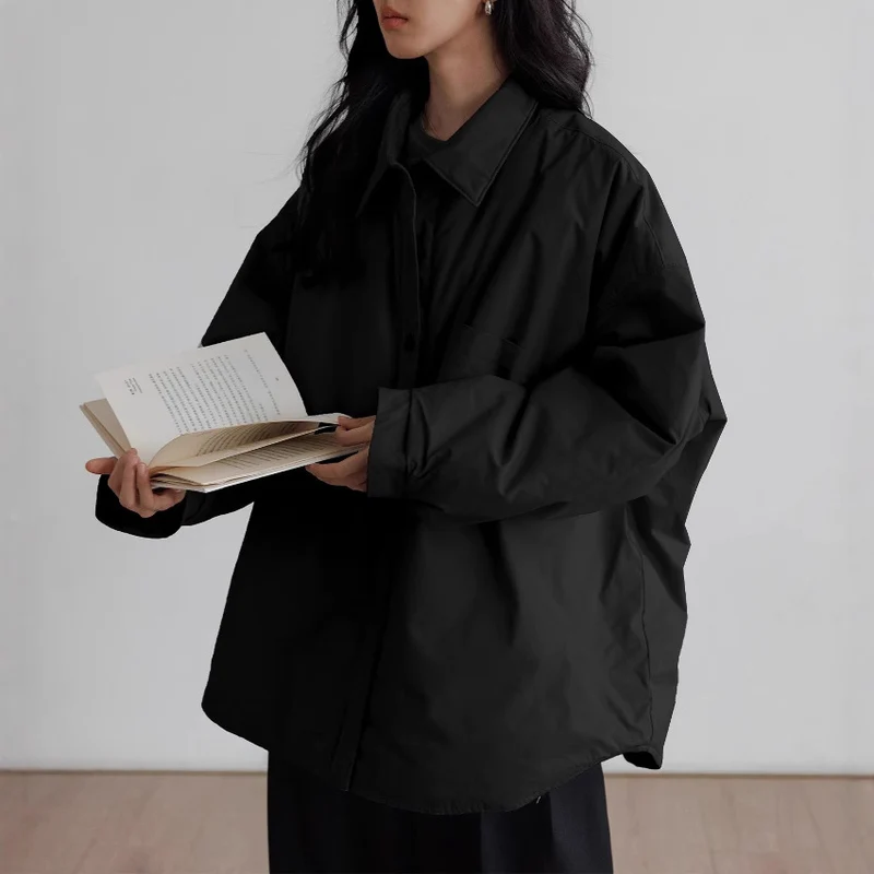 Damen Oversized Bluse mit Knopfdetail Nord Taschen