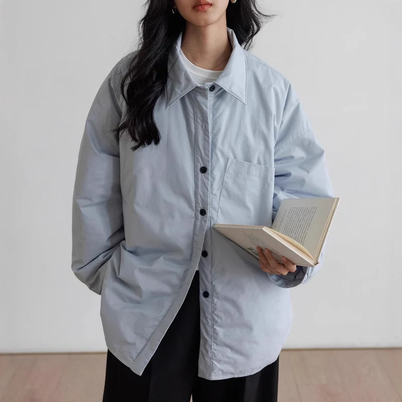 Damen Oversized Bluse mit Knopfdetail Nord Taschen