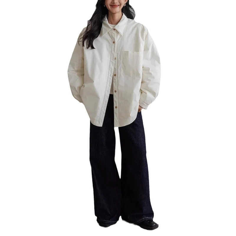Damen Oversized Bluse mit Knopfdetail Nord Taschen