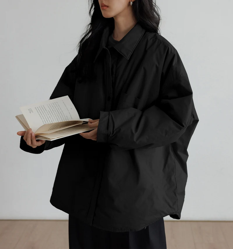 Damen Oversized Bluse mit Knopfdetail Nord Taschen