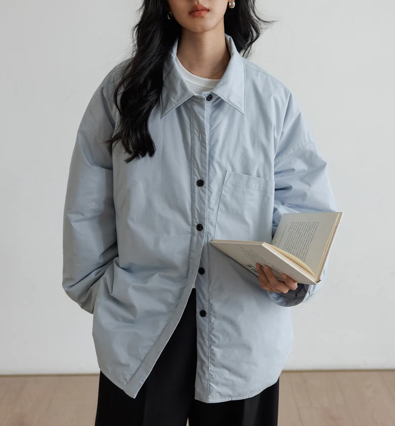 Damen Oversized Bluse mit Knopfdetail Nord Taschen