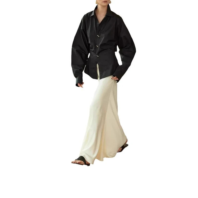 Damen Oversized Bluse mit ausgefallenem Schnitt Nord Taschen