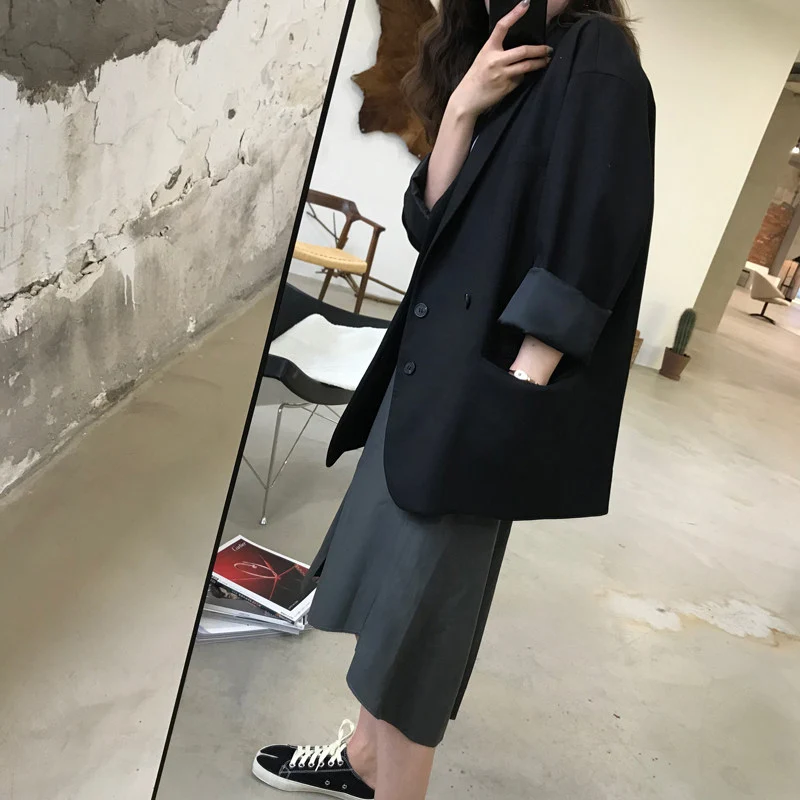 Damen Oversized Blazer mit doppelter Knopfleiste Nord Taschen