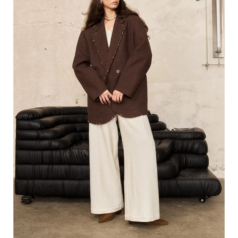 Damen Oversized Blazer mit Dekorstich Nord Taschen