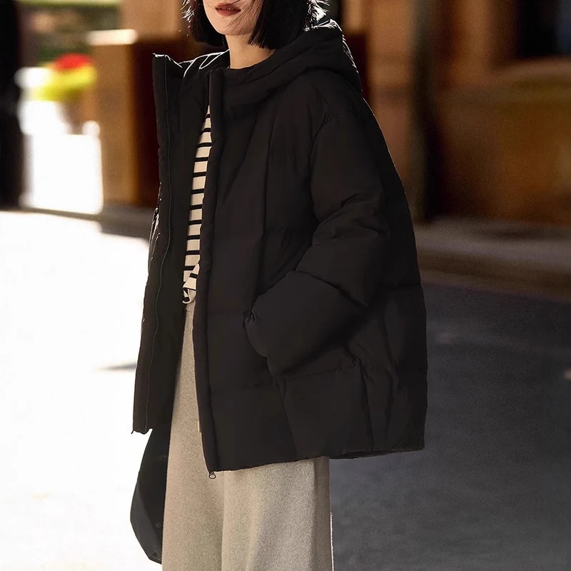 Damen Modische lange Daunenjacke Nord Taschen