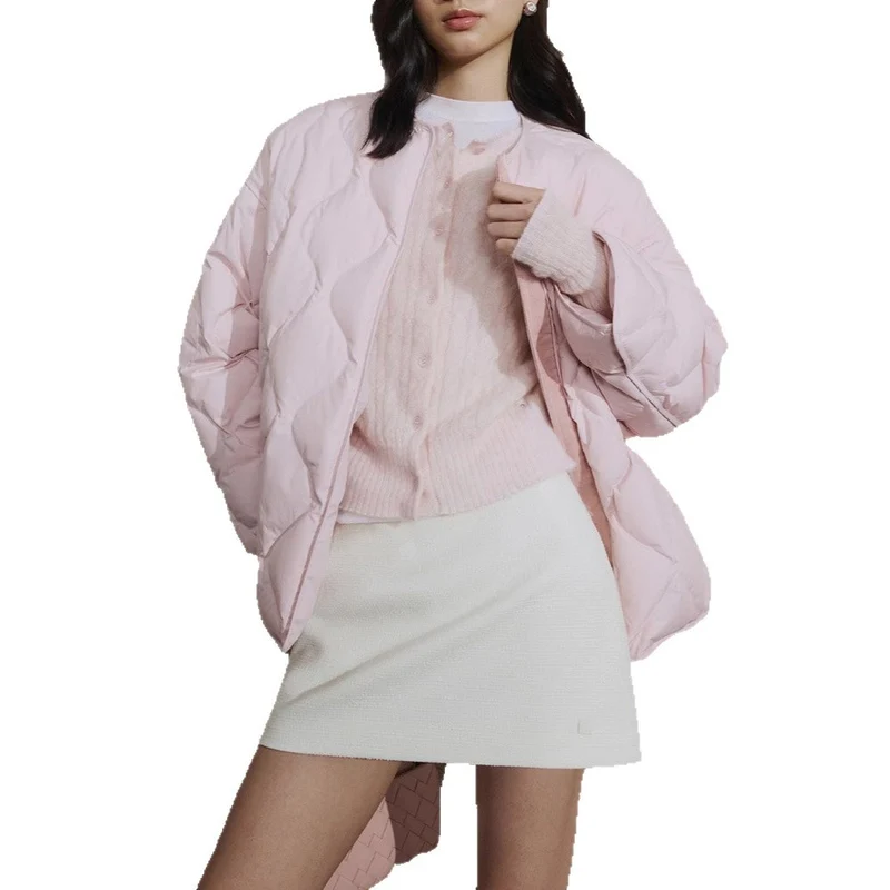 Damen Modische lange Daunenjacke Nord Taschen