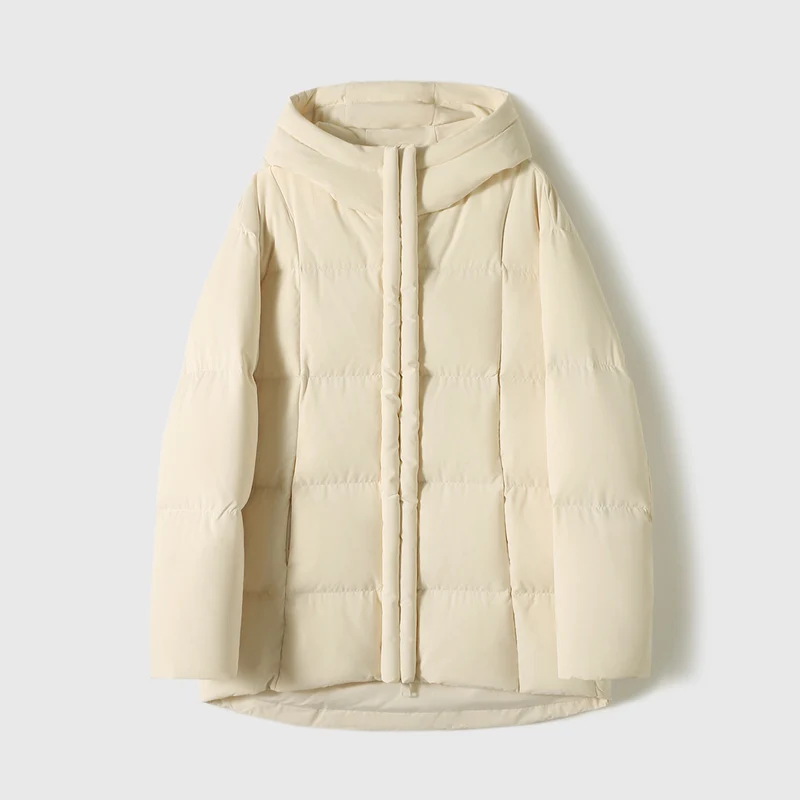 Damen Modische lange Daunenjacke Nord Taschen