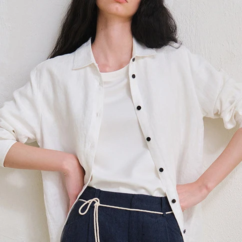 Damen Modische langärmlige Bluse Nord Taschen