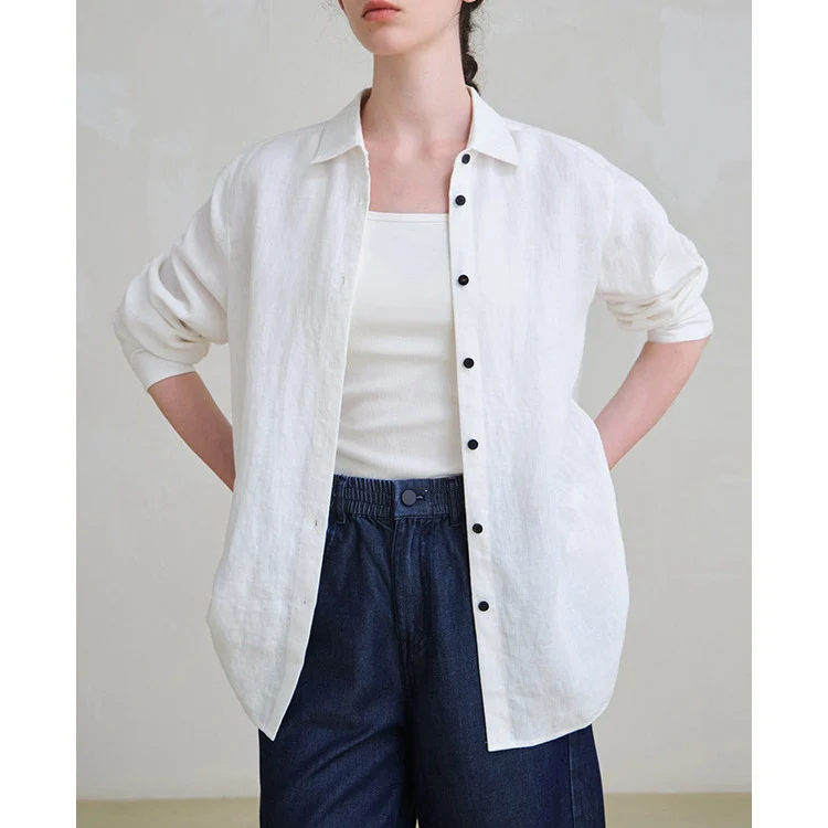 Damen Modische langärmlige Bluse Nord Taschen