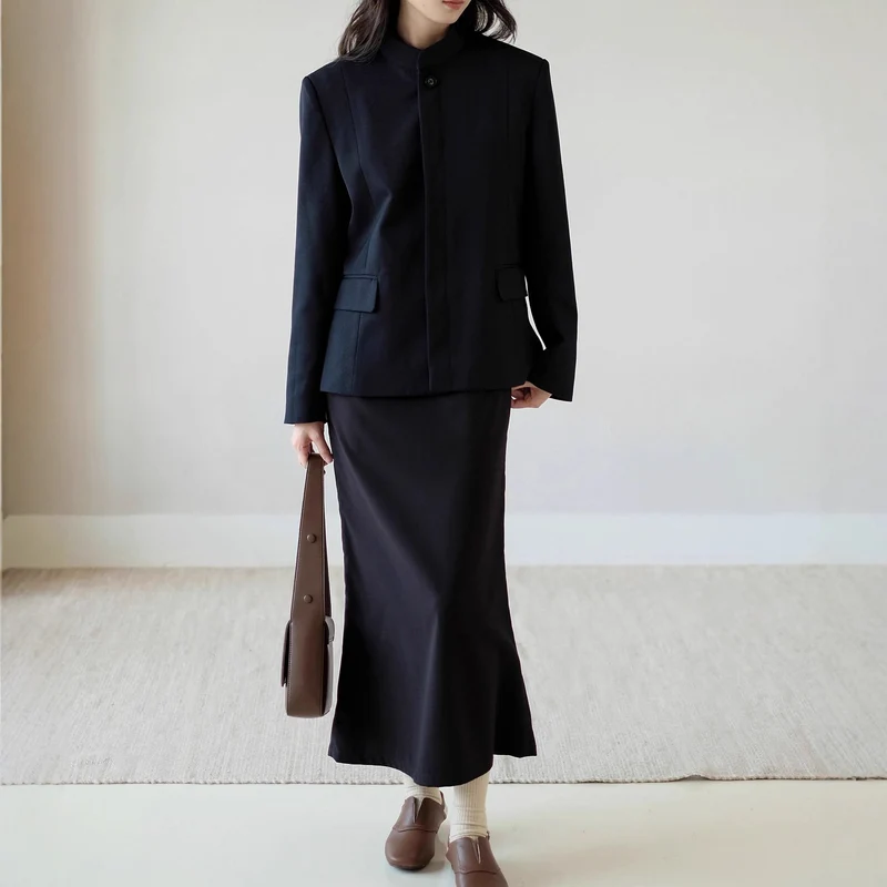 Damen Modische Kurzjacke mit Stehkragen Nord Taschen