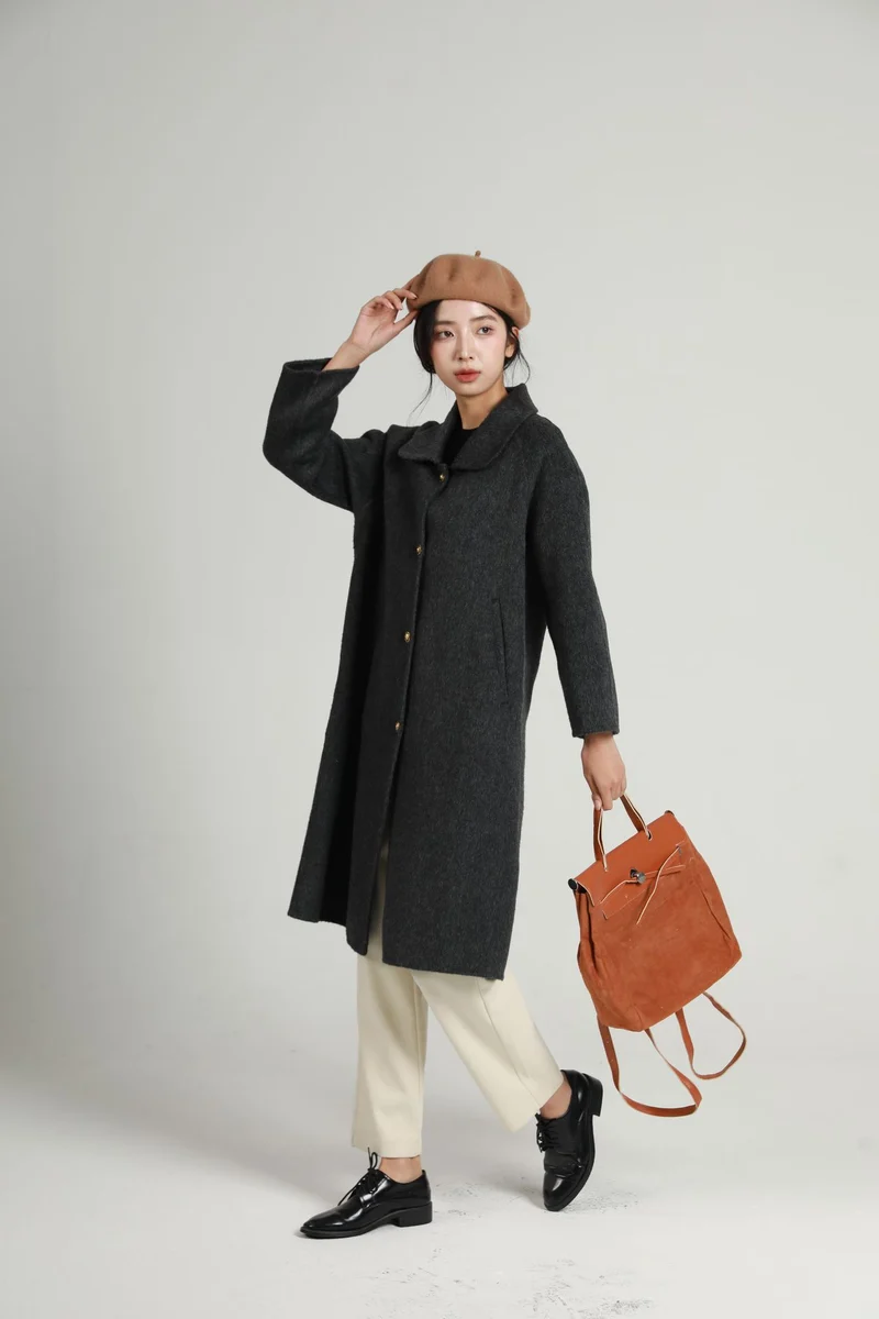 Damen Modische Kurzjacke mit Knopfleiste Nord Taschen