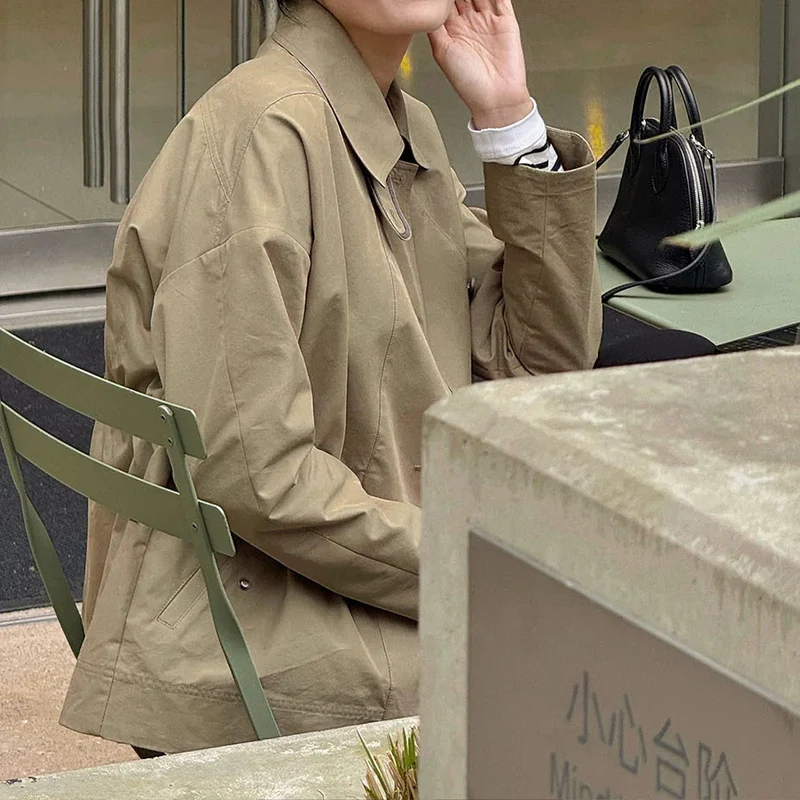 Damen Modische Kurzjacke mit hohem Kragen Nord Taschen