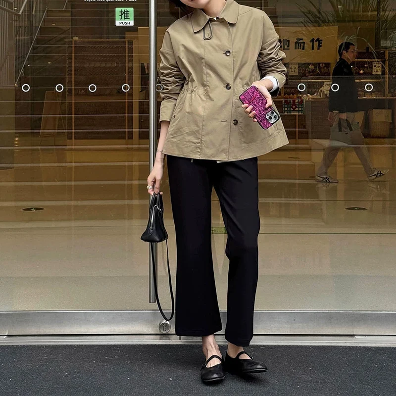 Damen Modische Kurzjacke mit hohem Kragen Nord Taschen