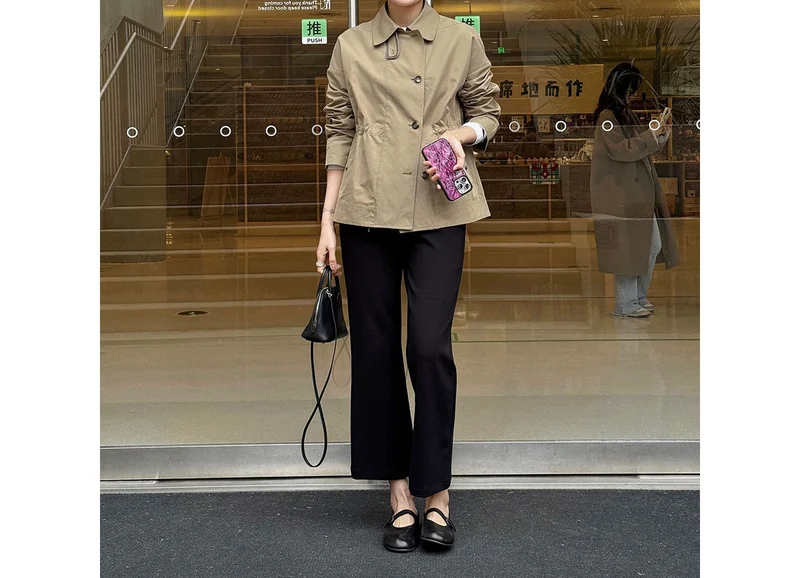Damen Modische Kurzjacke mit hohem Kragen Nord Taschen