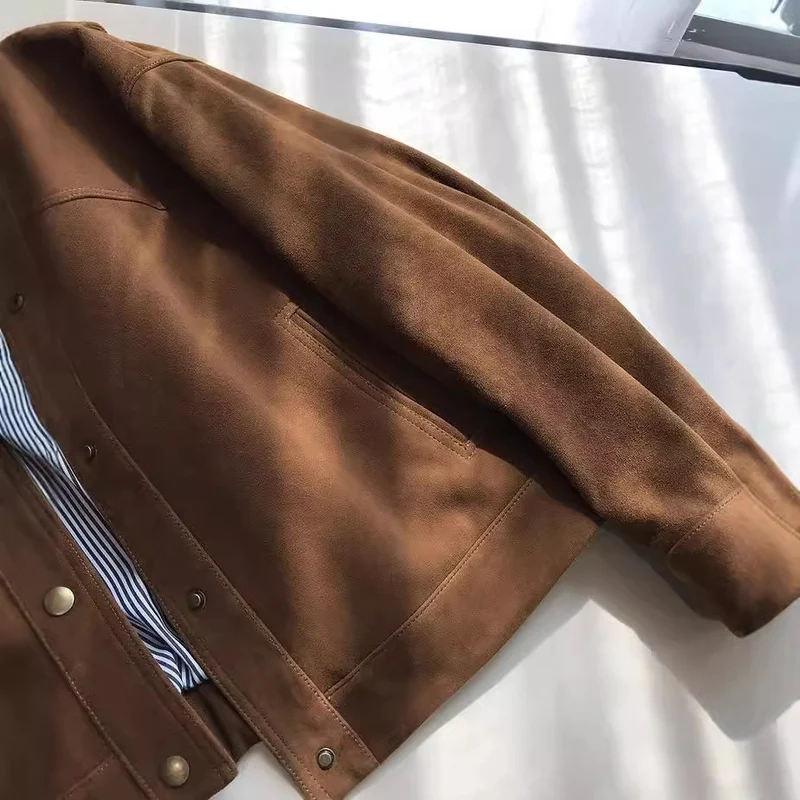 Damen Modische und lässige Wildlederjacke Nord Taschen