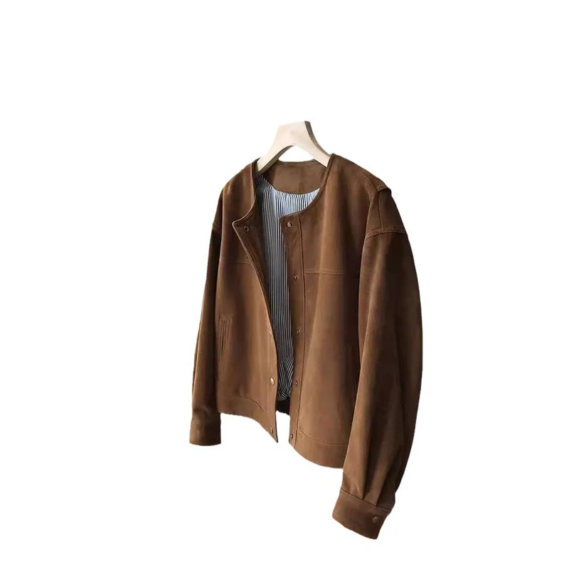 Damen Modische und lässige Wildlederjacke Nord Taschen
