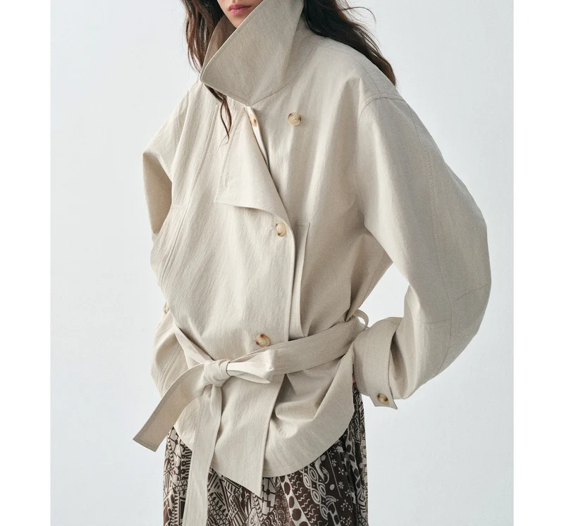 Damen Modische und lässige Jacke mit hohem Kragen Nord Taschen