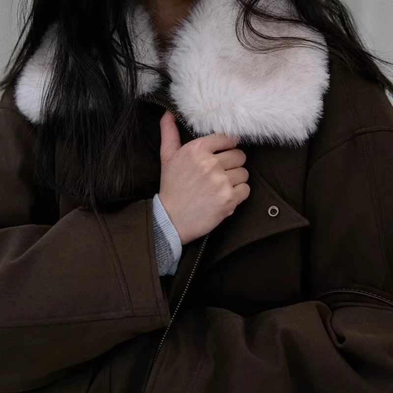 Damen Modische und bequeme Übergangsjacke mit Teddykragen Nord Taschen