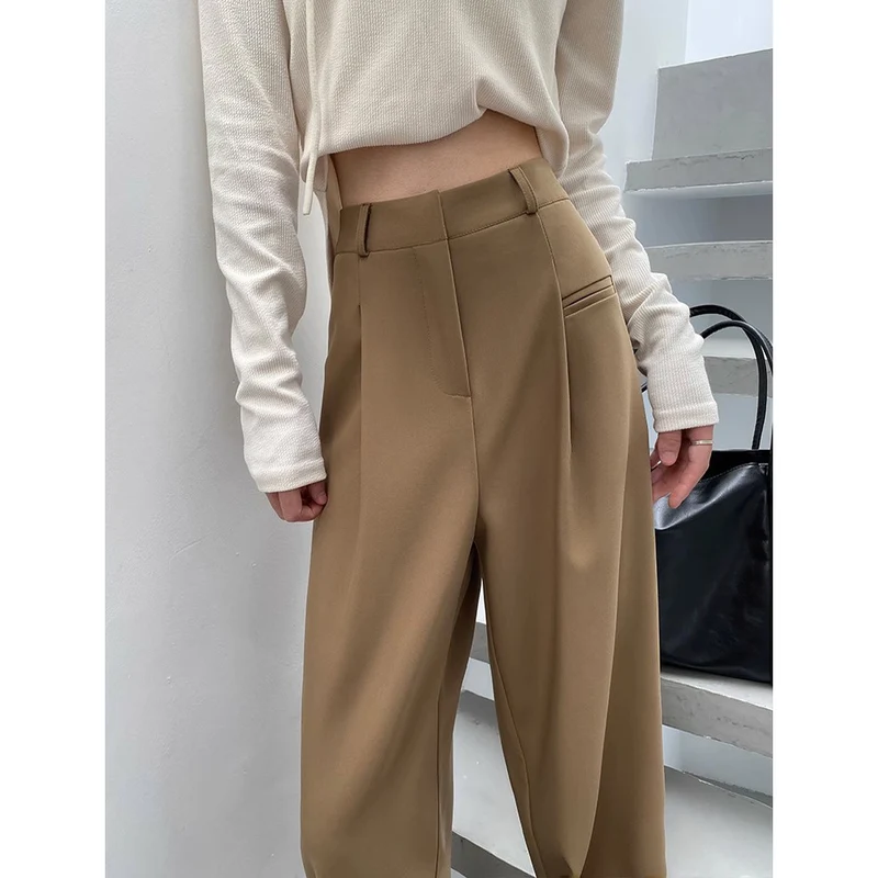 Damen Modische und bequeme Hochtaillierte Palazzo-Hose Nord Taschen