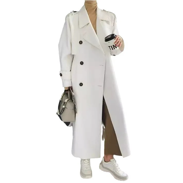 Damen Modische Kunstleder-Trenchcoat Nord Taschen