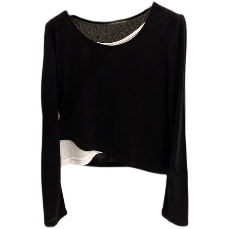 Damen Modisches cropped Langarmshirt Nord Taschen